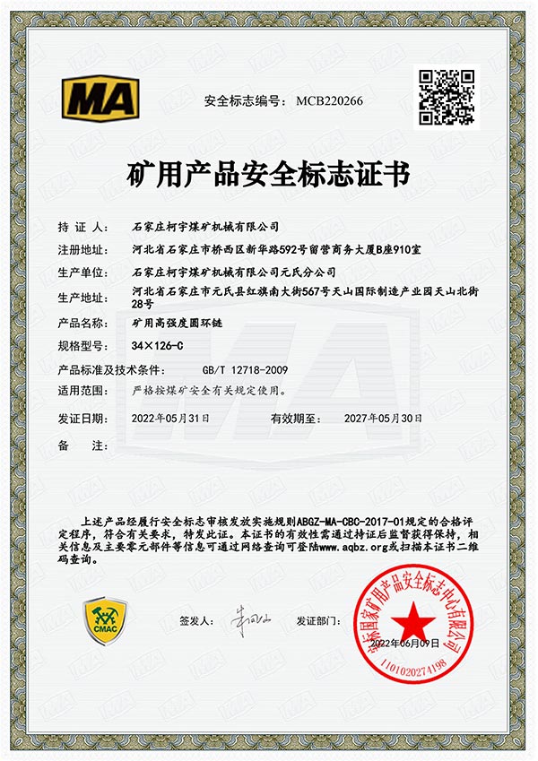 Сертификат безопасности кольцевой цепи класса С